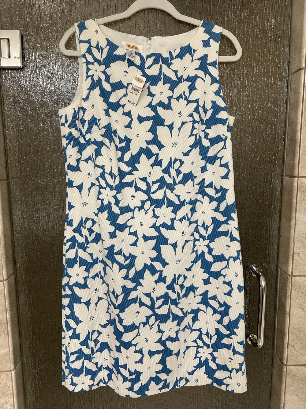 Talbots Blue and White Floral Shift Dress - Picture 9 of 15